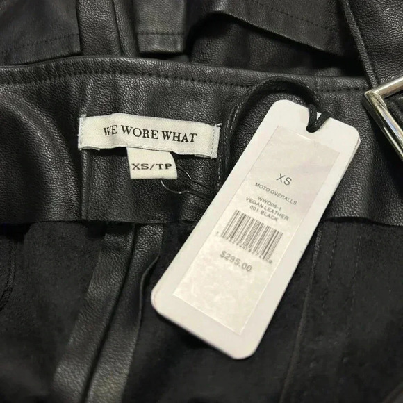 NWT WeWoreWhat Vegan Leather Moto Overalls - Picture 7 of 8